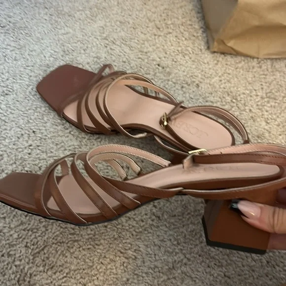 J Crew Layne strappy-sandal heels in leather CA047 - Picture 4 of 5